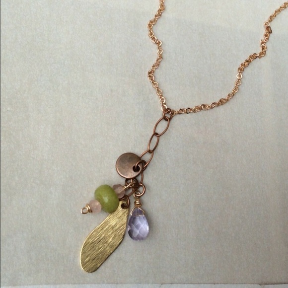 Handcrafted Sundance charm Gold plated natural gemstone Necklace - Picture 5 of 6